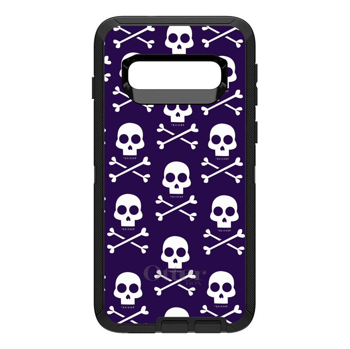 Purple White Skulls Pattern OtterBox Defender Case for iPhone & Galaxy, view 9