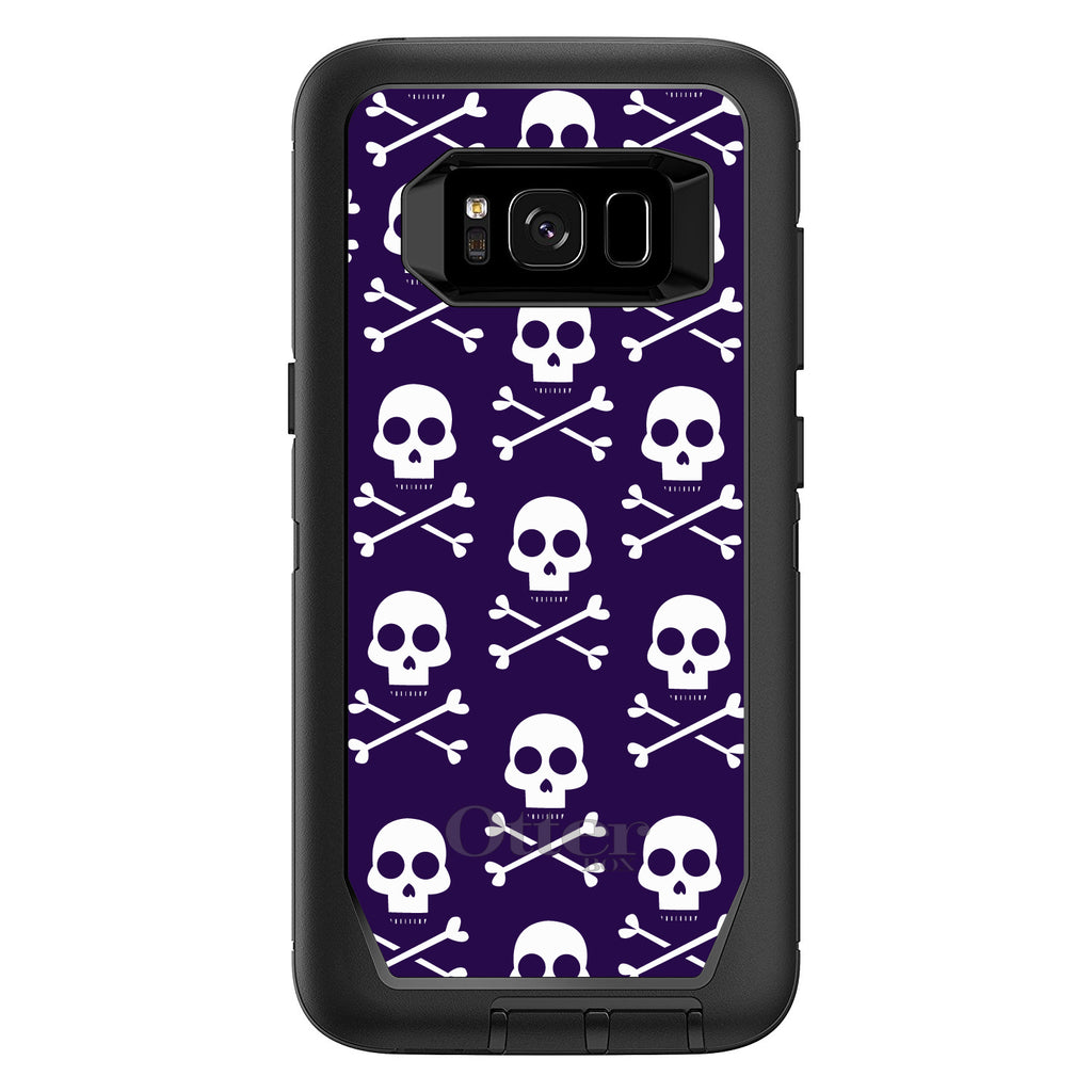Purple White Skulls Pattern OtterBox Defender Case for iPhone & Galaxy, view 12