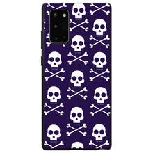 DistinctInk® Hard Plastic Snap-On Case for Apple iPhone or Samsung Galaxy - Purple White Skulls Pattern