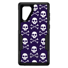 DistinctInk™ OtterBox Commuter Series Case for Apple iPhone or Samsung Galaxy - Purple White Skulls Pattern
