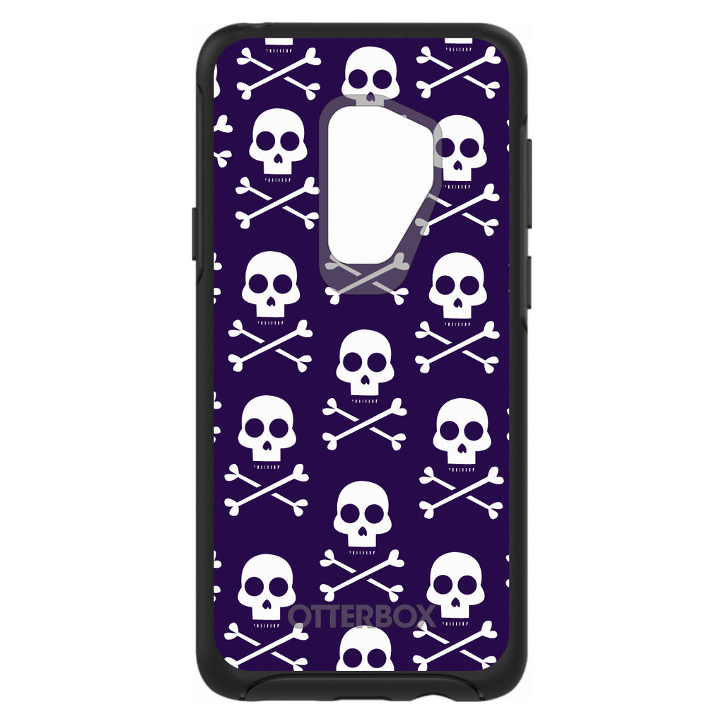 Purple White Skulls Pattern OtterBox Symmetry Case for iPhone & Galaxy, view 9