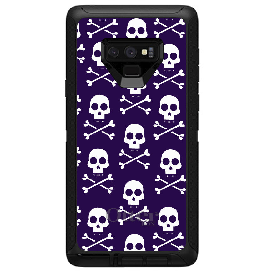 Purple White Skulls Pattern OtterBox Defender Case for iPhone & Galaxy, view 16