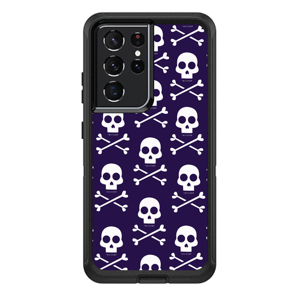 Purple White Skulls Pattern OtterBox Defender Case for iPhone & Galaxy, view 7