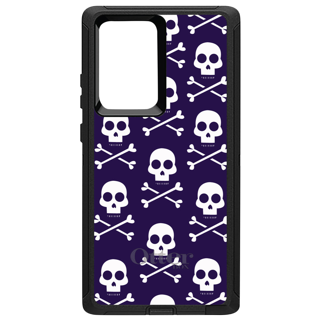 Purple White Skulls Pattern OtterBox Defender Case for iPhone & Galaxy, view 13
