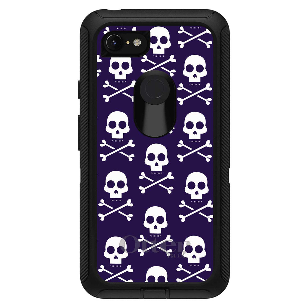 Purple White Skulls Pattern OtterBox Defender Case for iPhone & Galaxy, view 18