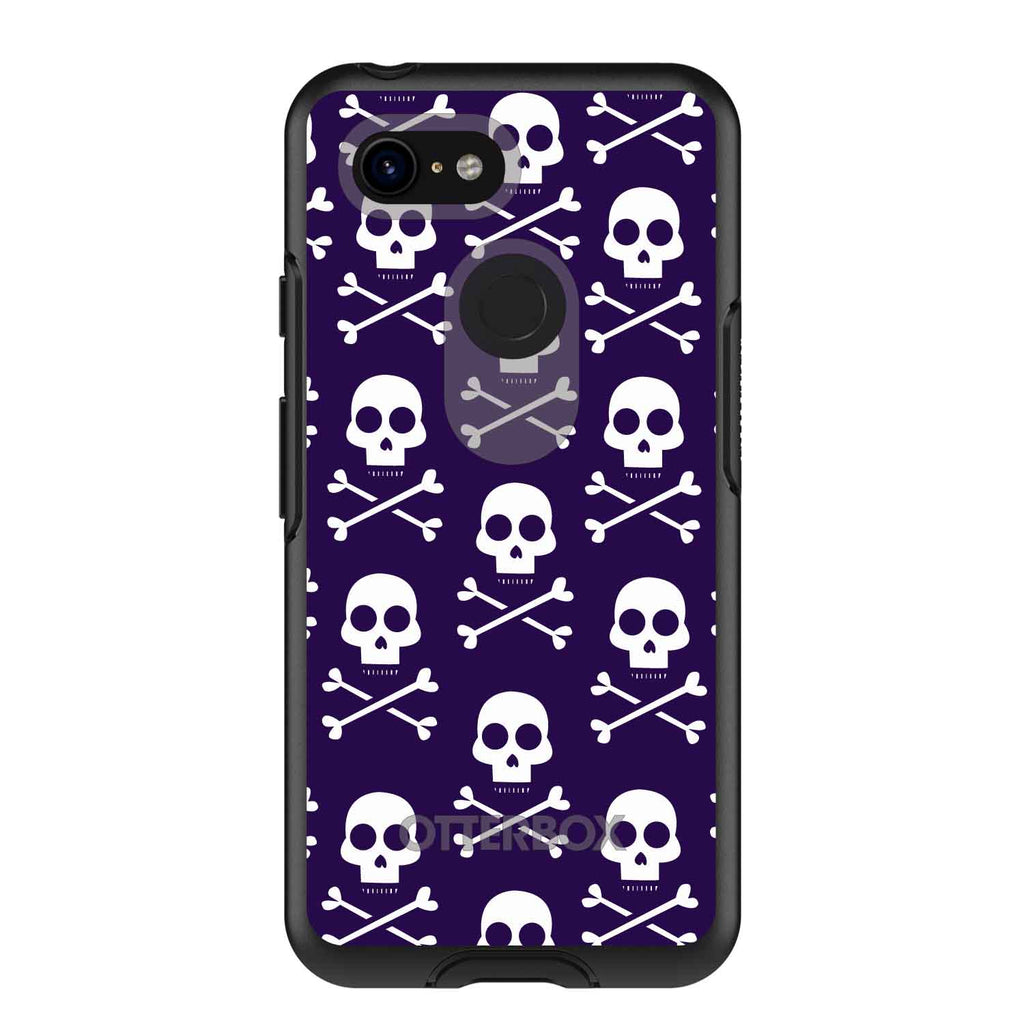 Purple White Skulls Pattern OtterBox Symmetry Case for iPhone & Galaxy, view 15