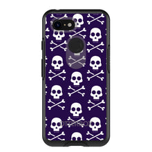 DistinctInk™ OtterBox Symmetry Series Case for Apple iPhone / Samsung Galaxy / Google Pixel - Purple White Skulls Pattern