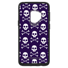 DistinctInk™ OtterBox Symmetry Series Case for Apple iPhone / Samsung Galaxy / Google Pixel - Purple White Skulls Pattern