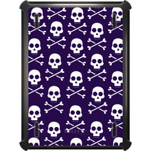 DistinctInk™ OtterBox Defender Series Case for Apple iPad / iPad Pro / iPad Air / iPad Mini - Purple White Skulls Pattern