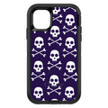 Purple White Skulls Pattern OtterBox Defender Case for iPhone & Galaxy, view 2