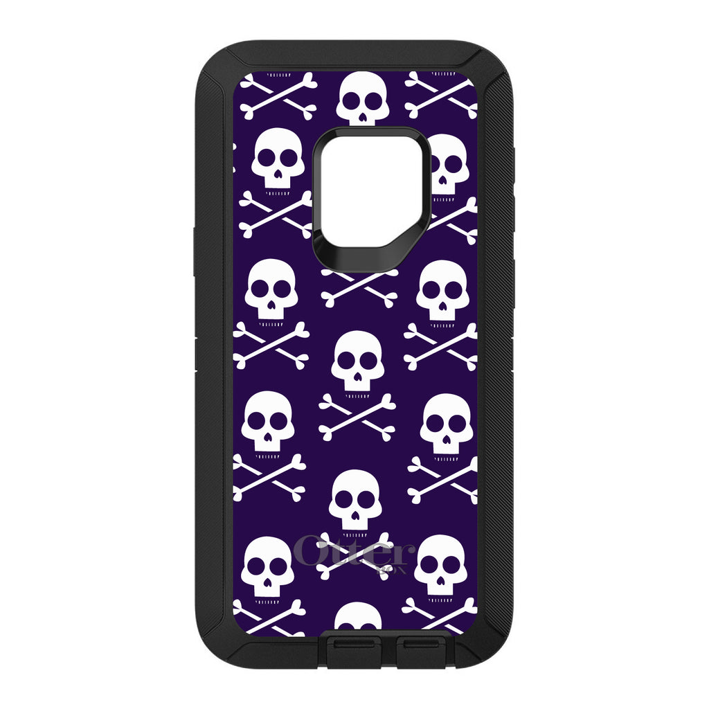 Purple White Skulls Pattern OtterBox Defender Case for iPhone & Galaxy, view 11