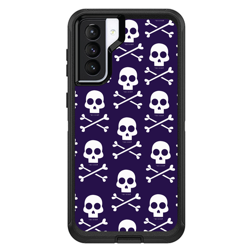 Purple White Skulls Pattern OtterBox Defender Case for iPhone & Galaxy, view 5