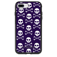 DistinctInk™ OtterBox Symmetry Series Case for Apple iPhone / Samsung Galaxy / Google Pixel - Purple White Skulls Pattern