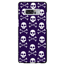 DistinctInk® Hard Plastic Snap-On Case for Apple iPhone or Samsung Galaxy - Purple White Skulls Pattern