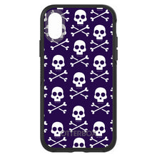 DistinctInk™ OtterBox Symmetry Series Case for Apple iPhone / Samsung Galaxy / Google Pixel - Purple White Skulls Pattern