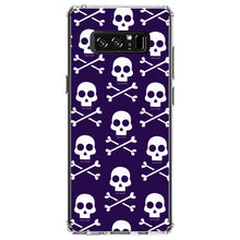 DistinctInk® Clear Shockproof Hybrid Case for Apple iPhone / Samsung Galaxy / Google Pixel - Purple White Skulls Pattern
