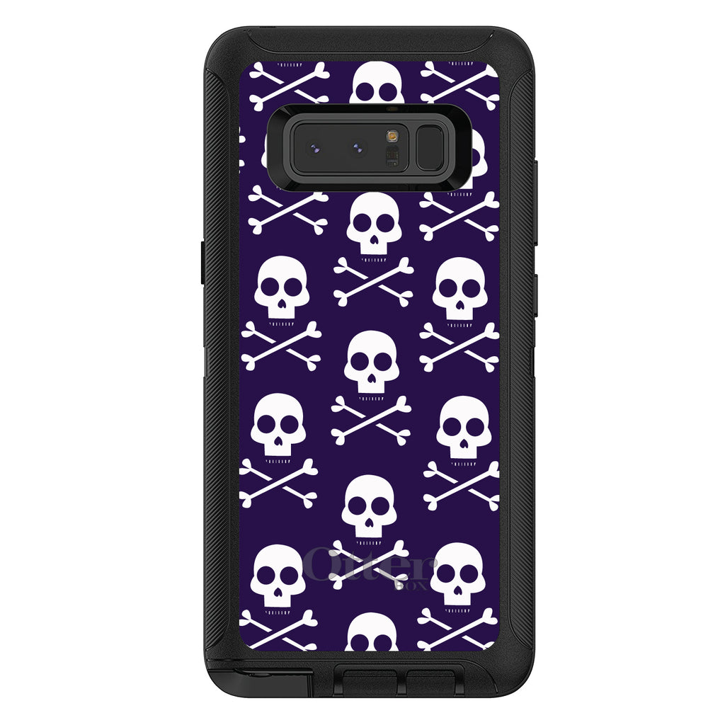 Purple White Skulls Pattern OtterBox Defender Case for iPhone & Galaxy, view 17