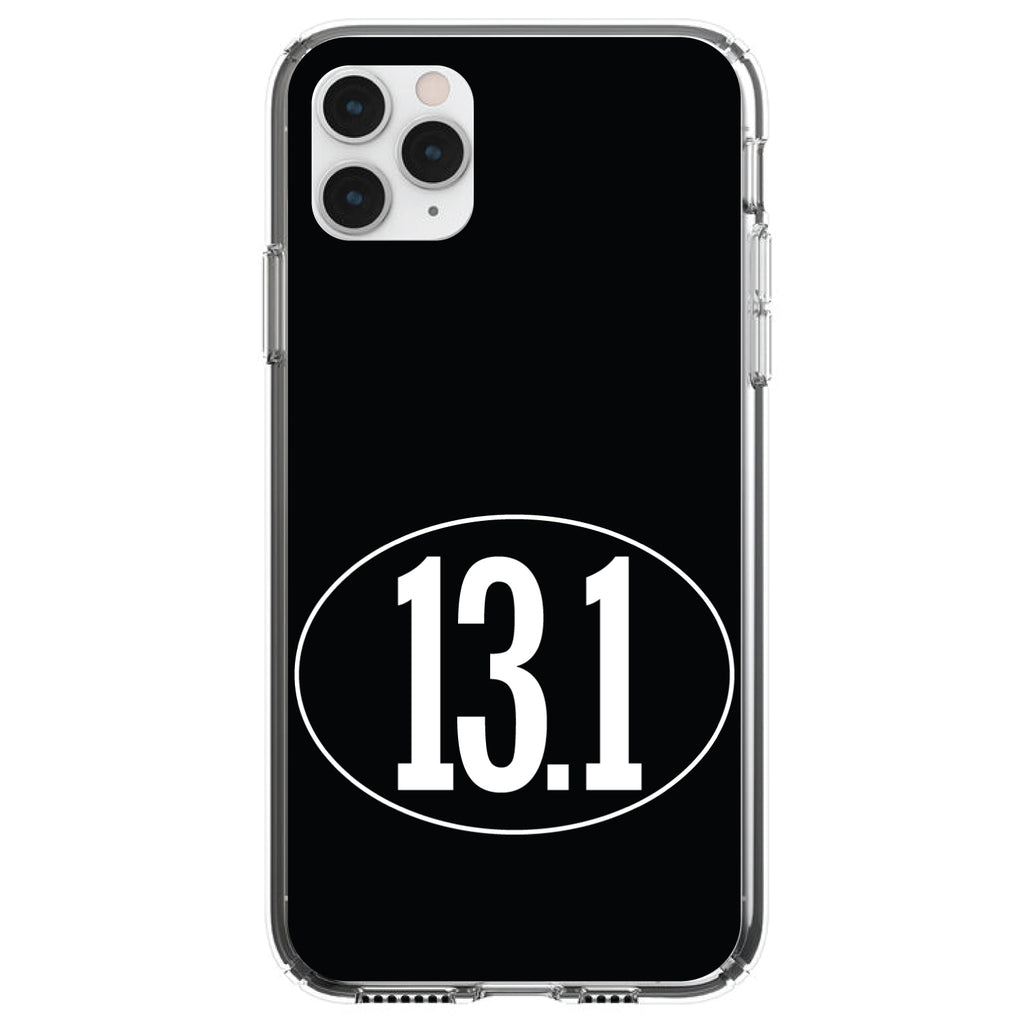 Black White 13.1 Half Marathon Run Clear Shockproof iPhone Case