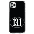 Black White 13.1 Half Marathon Run Clear Shockproof iPhone Case