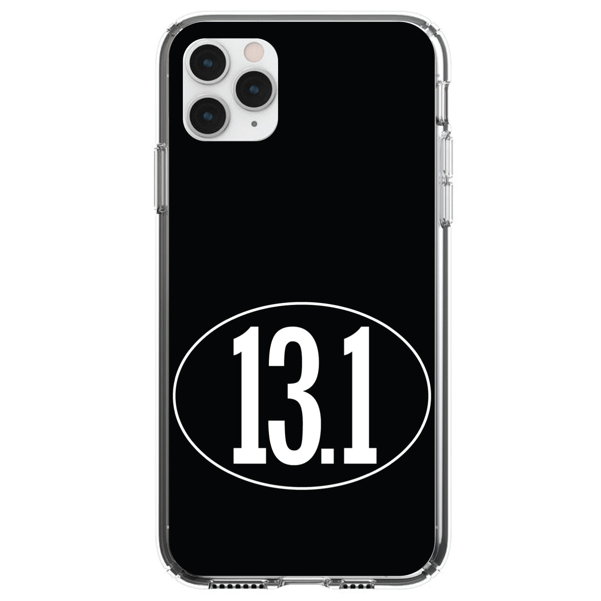 Black White 13.1 Half Marathon Run Clear Shockproof iPhone Case