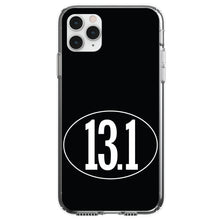 DistinctInk® Clear Shockproof Hybrid Case for Apple iPhone / Samsung Galaxy / Google Pixel - Black White 13.1 Half Marathon Run