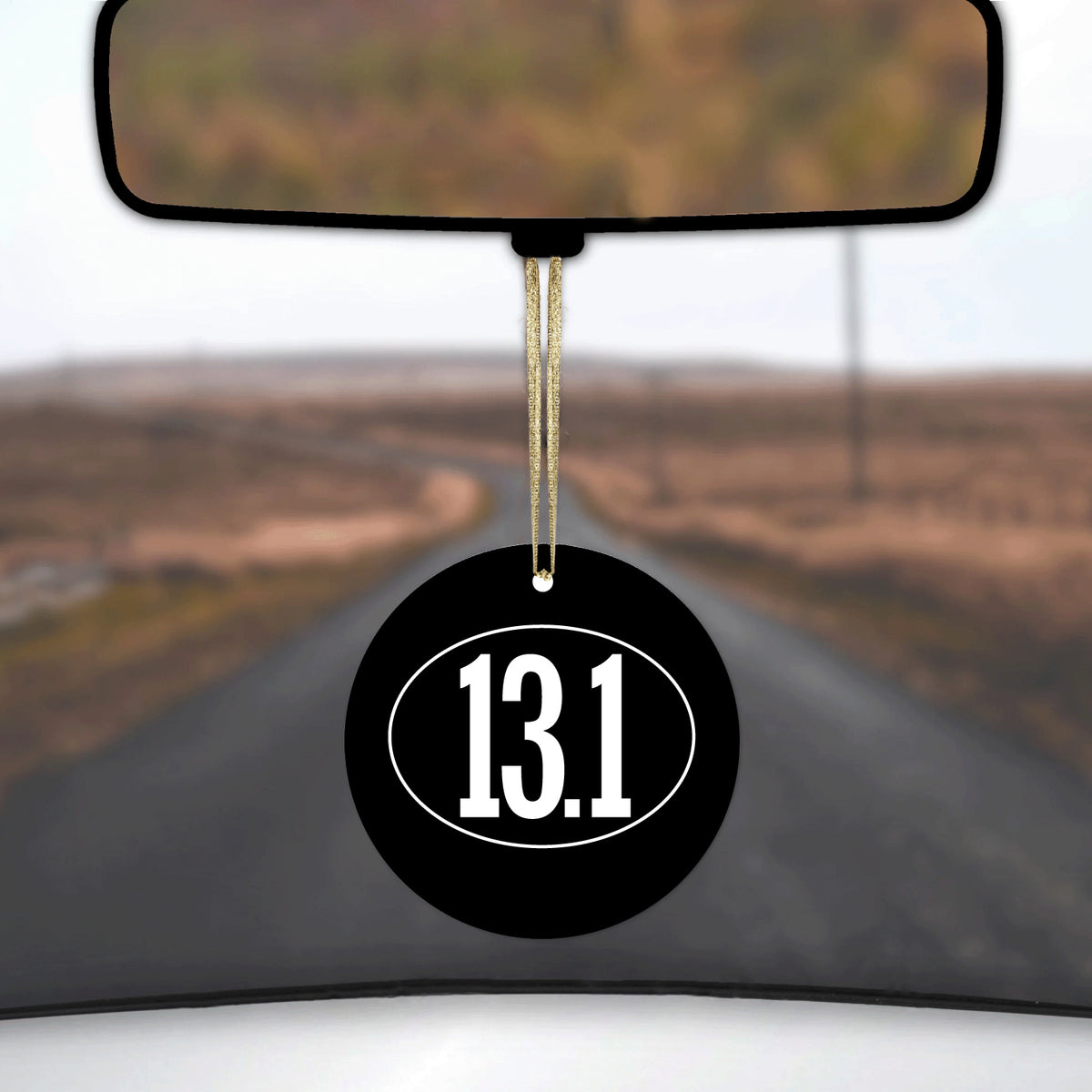 Black White 13.1 Half Marathon Run Ceramic Ornament, view 3