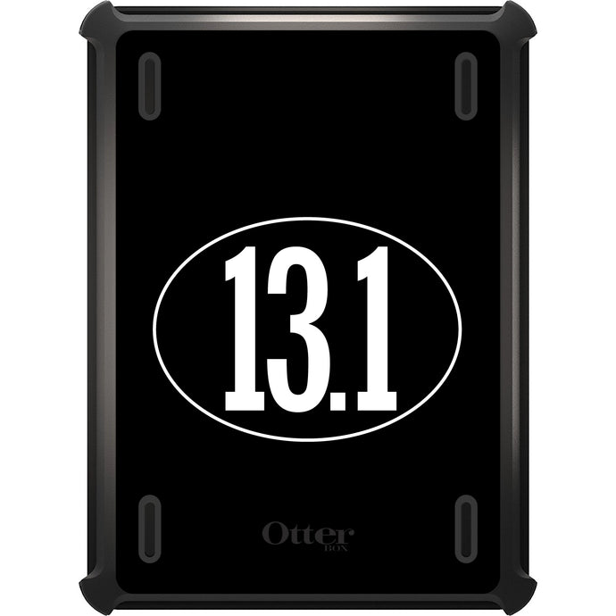 DistinctInk™ OtterBox Defender Series Case for Apple iPad / iPad Pro / iPad Air / iPad Mini - Black White 13.1 Half Marathon Run