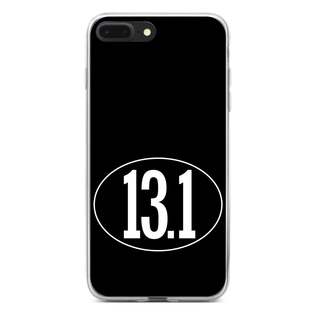Black White 13.1 Half Marathon Run Clear Shockproof iPhone Case, view 6