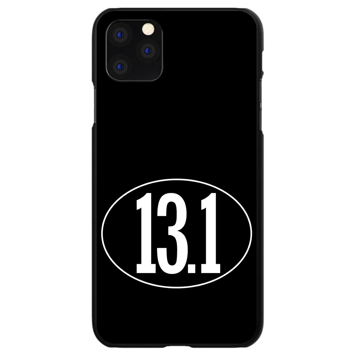 DistinctInk® Hard Plastic Snap-On Case for Apple iPhone or Samsung Galaxy - Black White 13.1 Half Marathon Run
