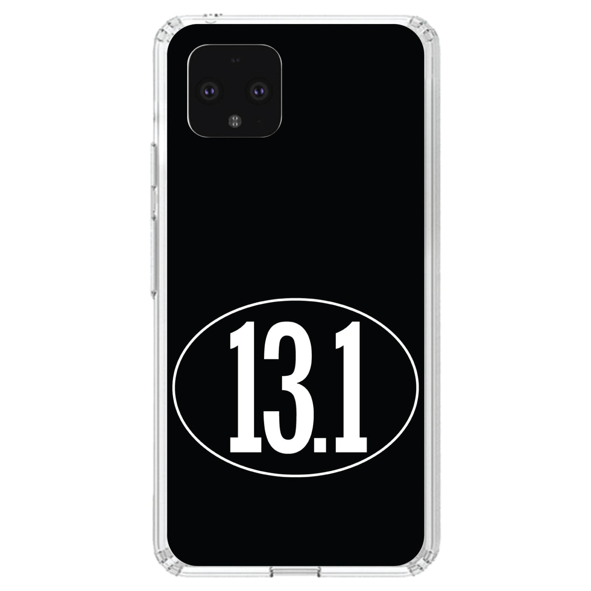 Black White 13.1 Half Marathon Run Clear Shockproof iPhone Case, view 23