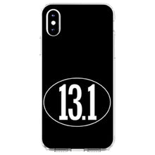 DistinctInk® Clear Shockproof Hybrid Case for Apple iPhone / Samsung Galaxy / Google Pixel - Black White 13.1 Half Marathon Run