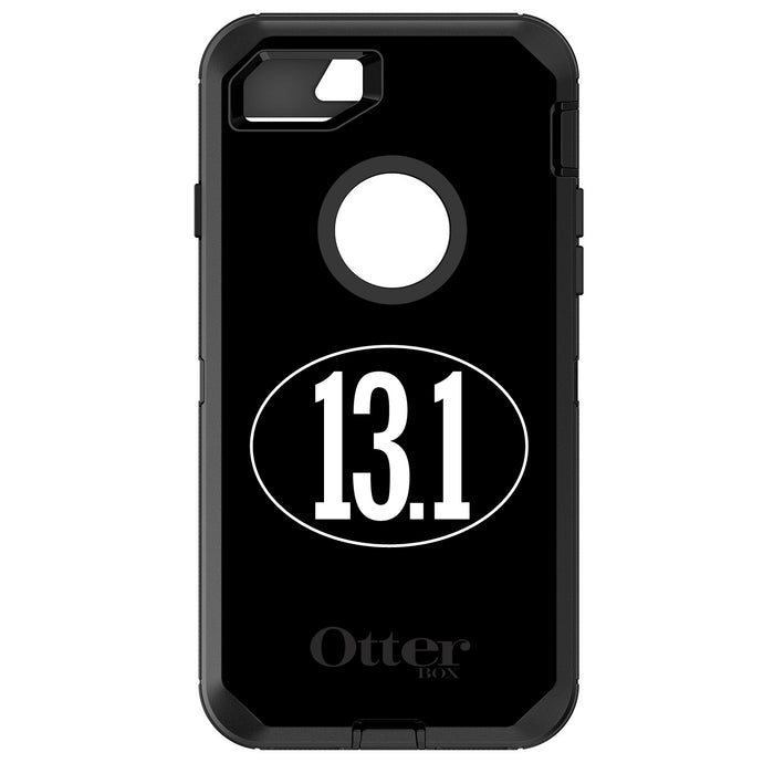 DistinctInk™ OtterBox Defender Series Case for Apple iPhone / Samsung Galaxy / Google Pixel - Black White 13.1 Half Marathon Run