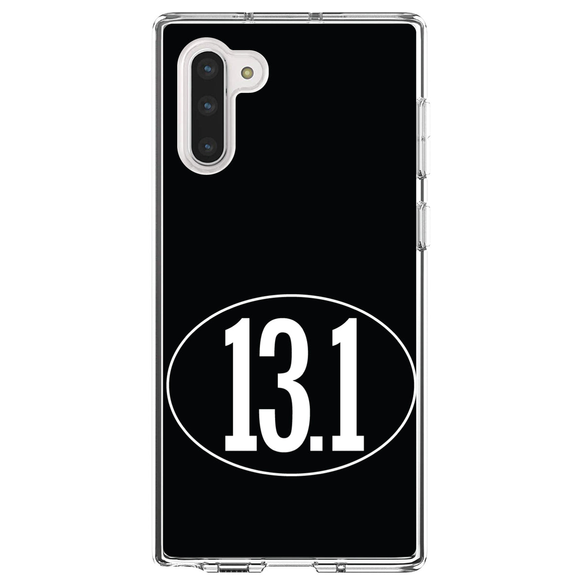 Black White 13.1 Half Marathon Run Clear Shockproof iPhone Case, view 9