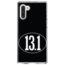 DistinctInk® Clear Shockproof Hybrid Case for Apple iPhone / Samsung Galaxy / Google Pixel - Black White 13.1 Half Marathon Run