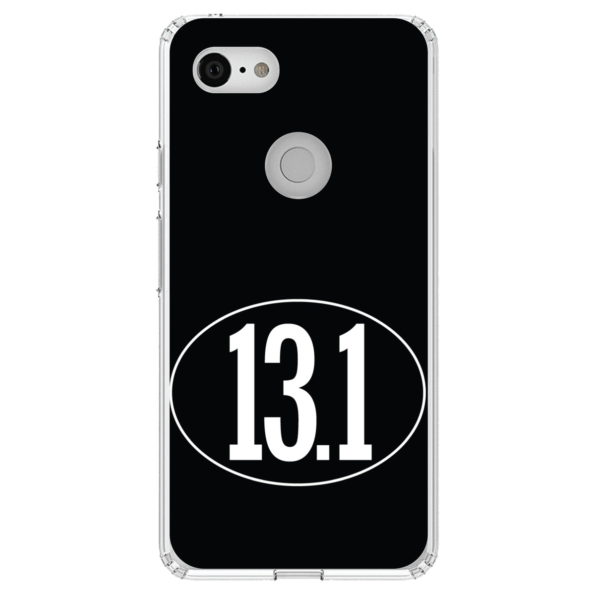 Black White 13.1 Half Marathon Run Clear Shockproof iPhone Case, view 21