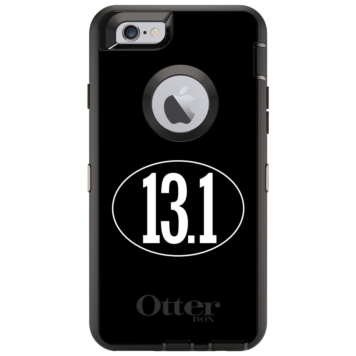 Black White 13.1 Half Marathon Run OtterBox Defender Case for iPhone & Galaxy, view 4