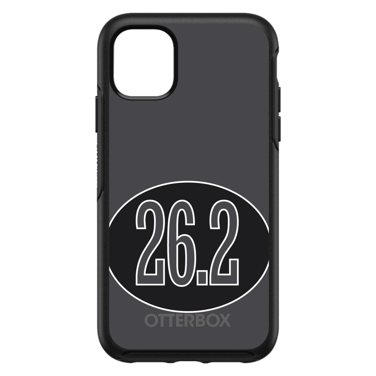 DistinctInk™ OtterBox Symmetry Series Case for Apple iPhone / Samsung Galaxy / Google Pixel - Black 26.2 Oval Marathon Run
