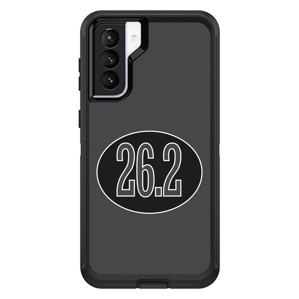 Black 26.2 Oval Marathon Run OtterBox Defender Case for iPhone & Galaxy, view 6