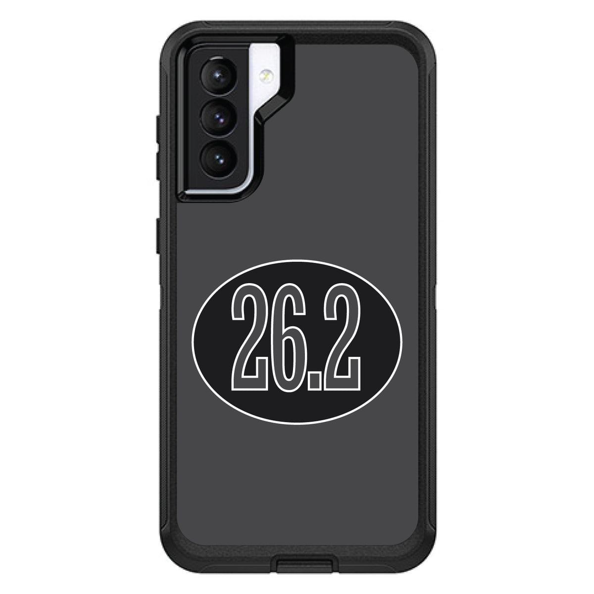 Black 26.2 Oval Marathon Run OtterBox Defender Case for iPhone & Galaxy, view 6