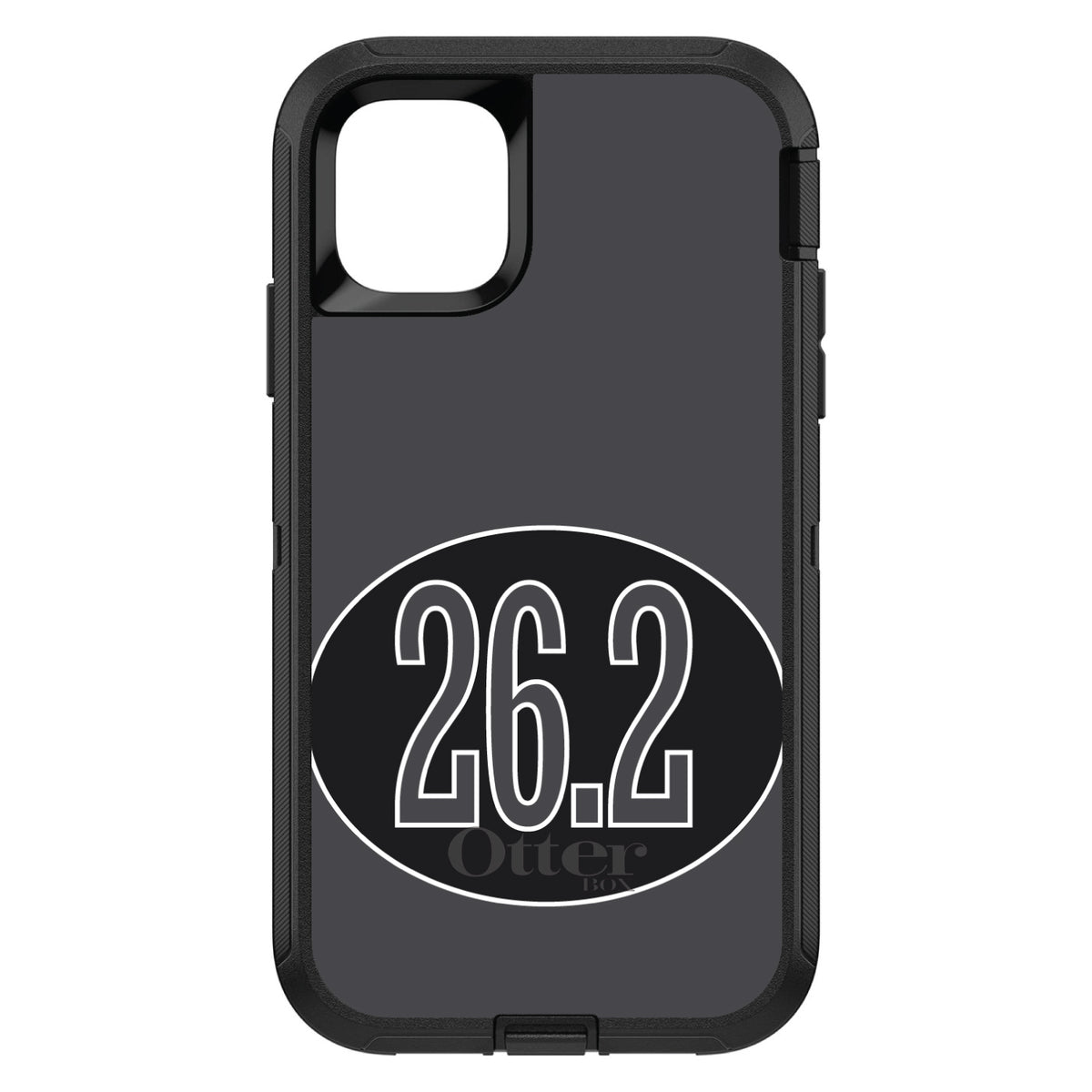 Black 26.2 Oval Marathon Run OtterBox Defender Case for iPhone & Galaxy, view 2