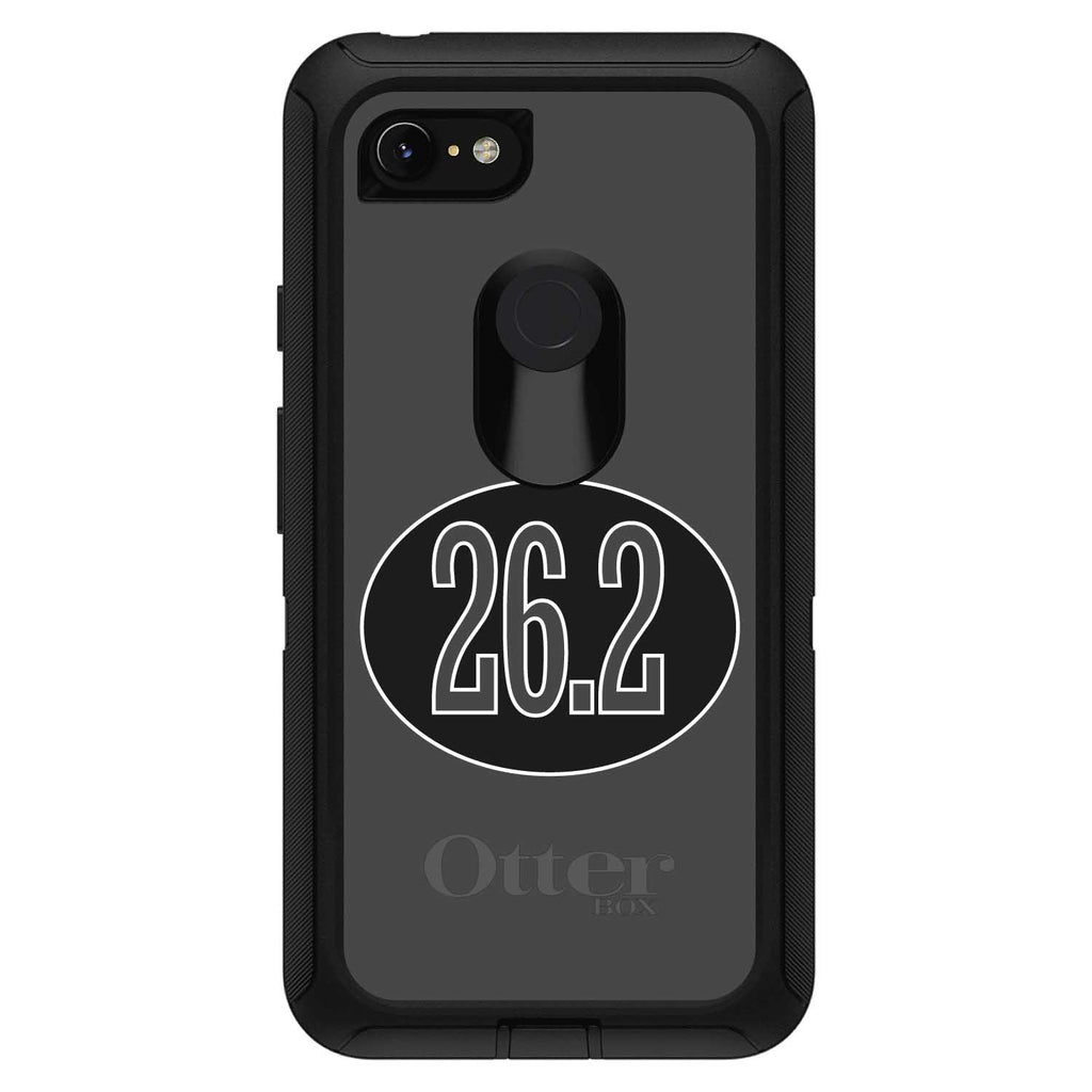 Black 26.2 Oval Marathon Run OtterBox Defender Case for iPhone & Galaxy, view 18