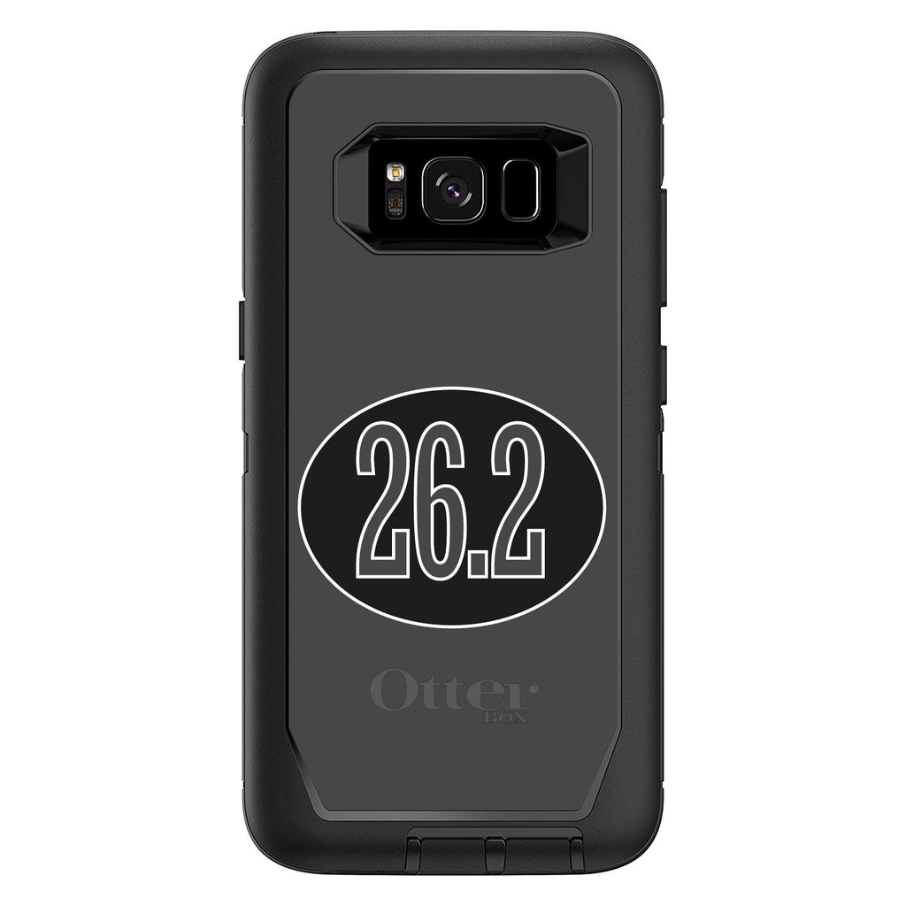 Black 26.2 Oval Marathon Run OtterBox Defender Case for iPhone & Galaxy, view 12