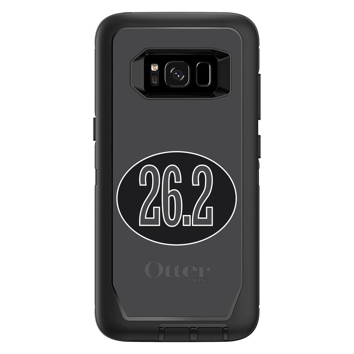 Black 26.2 Oval Marathon Run OtterBox Defender Case for iPhone & Galaxy, view 12