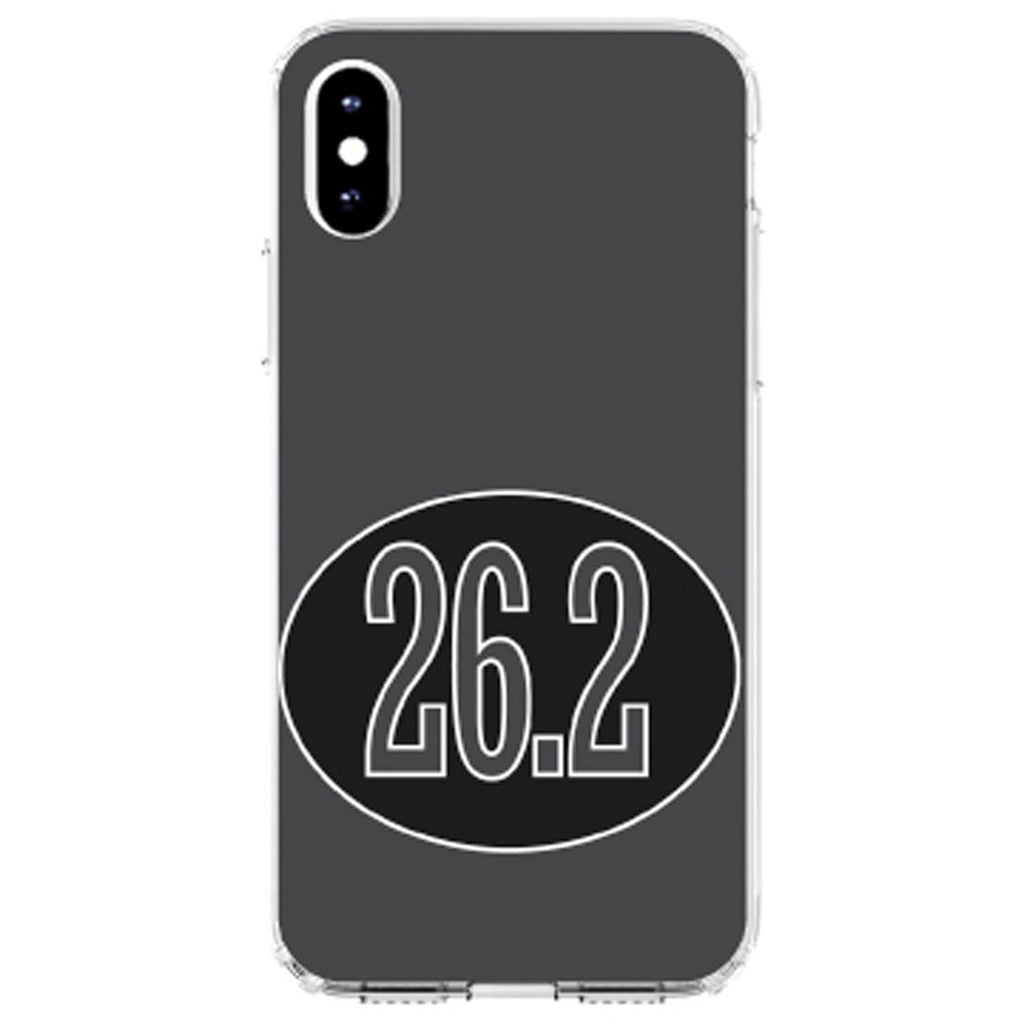 Black 26.2 Oval Marathon Run Clear Shockproof iPhone Case, view 3