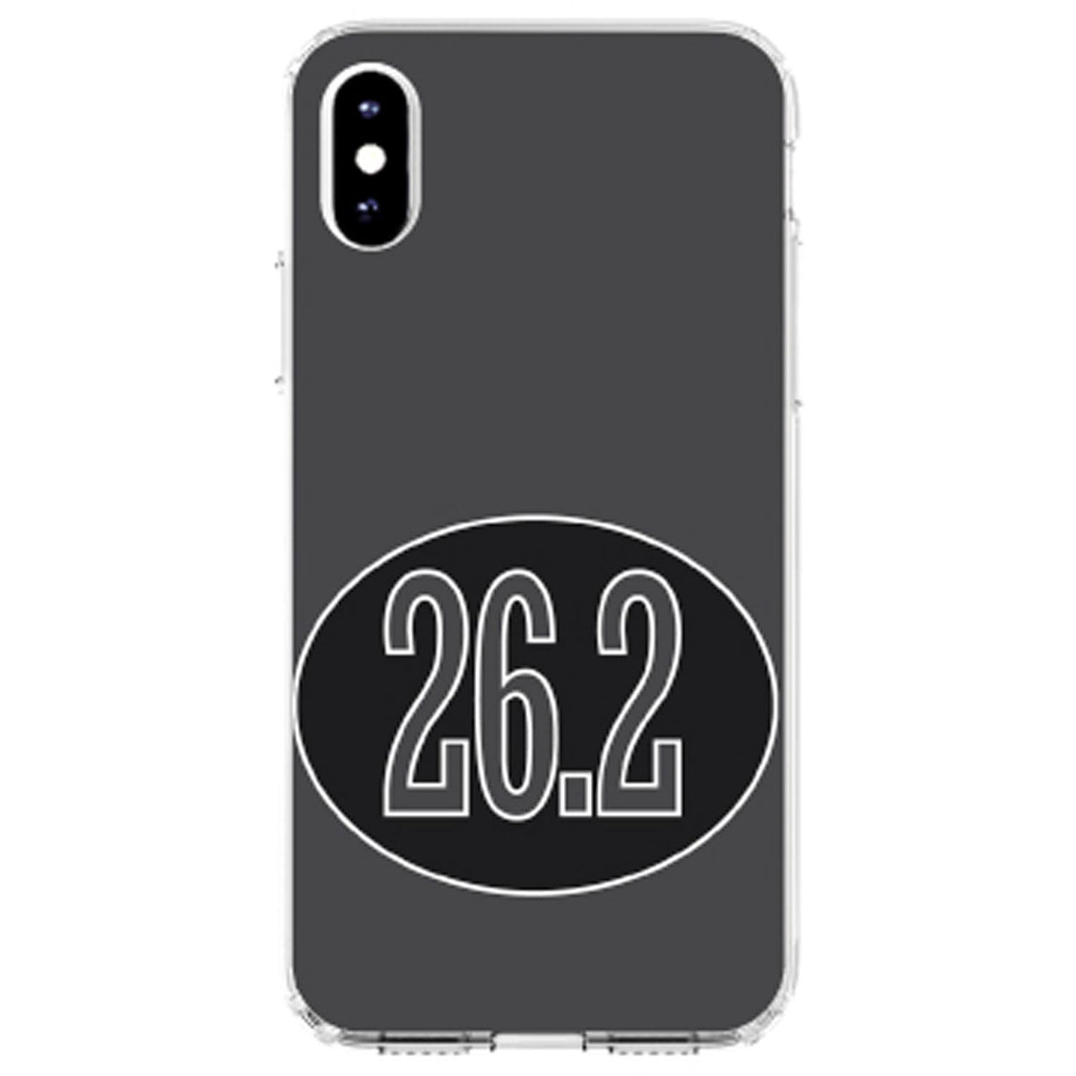 Black 26.2 Oval Marathon Run Clear Shockproof iPhone Case, view 3