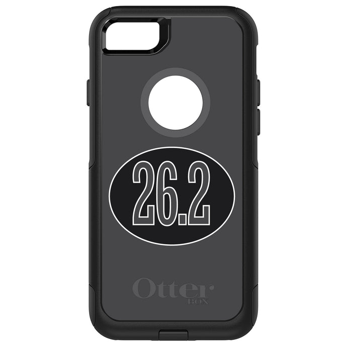 DistinctInk OtterBox Commuter Series Case for Apple iPhone or Samsung Galaxy - Black 26.2 Oval Marathon Run