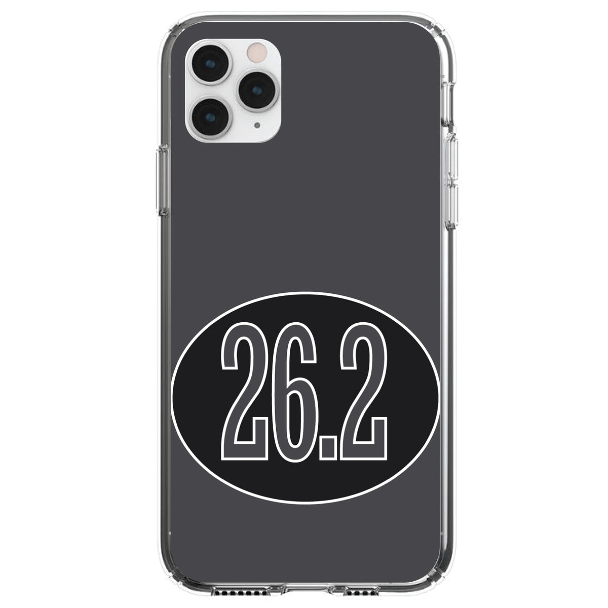 Black 26.2 Oval Marathon Run Clear Shockproof iPhone Case