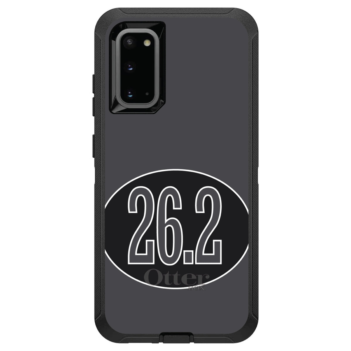 Black 26.2 Oval Marathon Run OtterBox Defender Case for iPhone & Galaxy, view 8