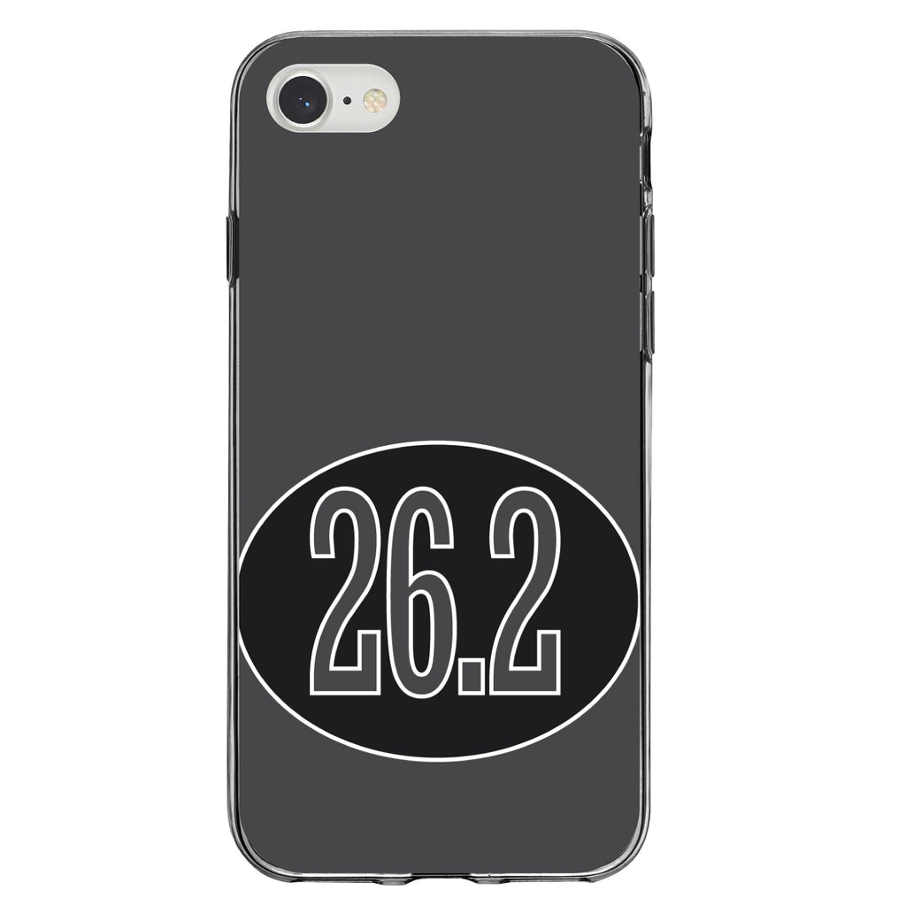 Black 26.2 Oval Marathon Run Clear Shockproof iPhone Case, view 5