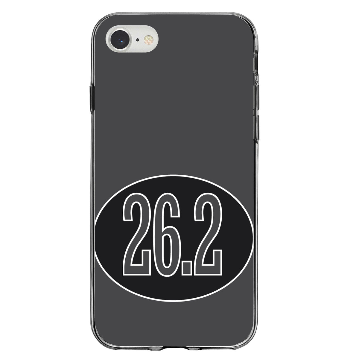 Black 26.2 Oval Marathon Run Clear Shockproof iPhone Case, view 5